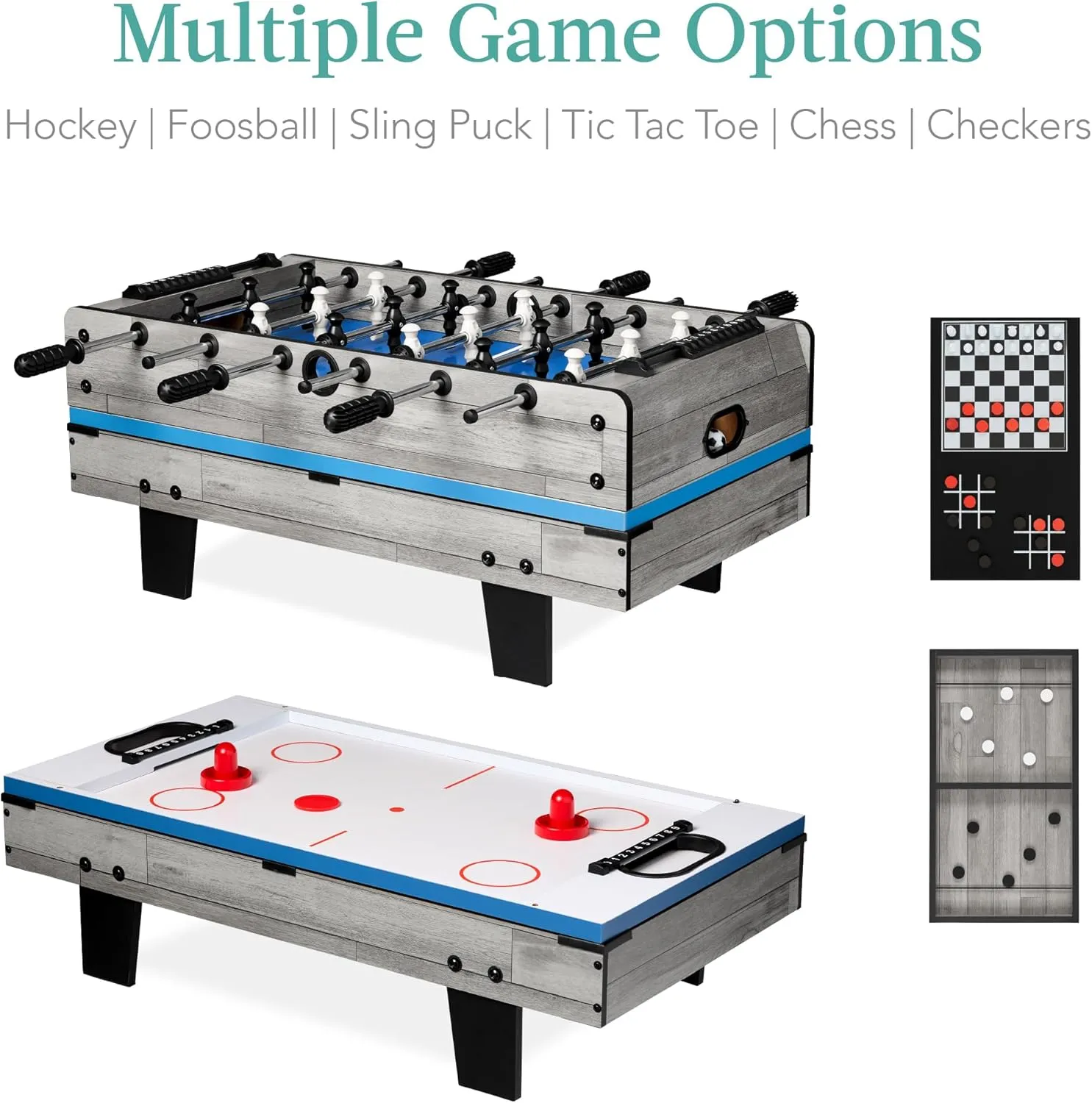 Best Choice Products 11-in-1 Kids Combo Game Table Set for Home, Game Room w/Ping Pong, Foosball, Table Hockey, Chess, Checkers, Shuffleboard, Bowling, 5 Accessory Bags