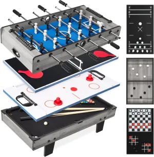 Best Choice Products 11-in-1 Kids Combo Game Table Set for Home, Game Room w/Ping Pong, Foosball, Table Hockey, Chess, Checkers, Shuffleboard, Bowling, 5 Accessory Bags