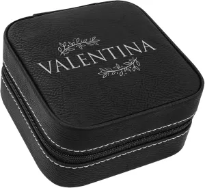 Best Travel Black Jwelery Box, Laserable Leatherette Jwelery Organizer Case, Storage Box For Women, Beautiful Storage Case for Women