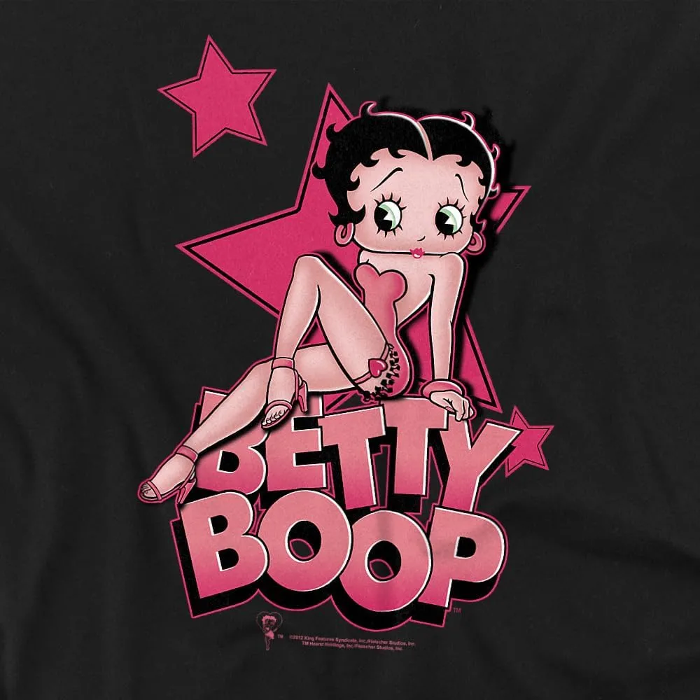 Betty Boop Star Pose Unisex Adult T-Shirt Black