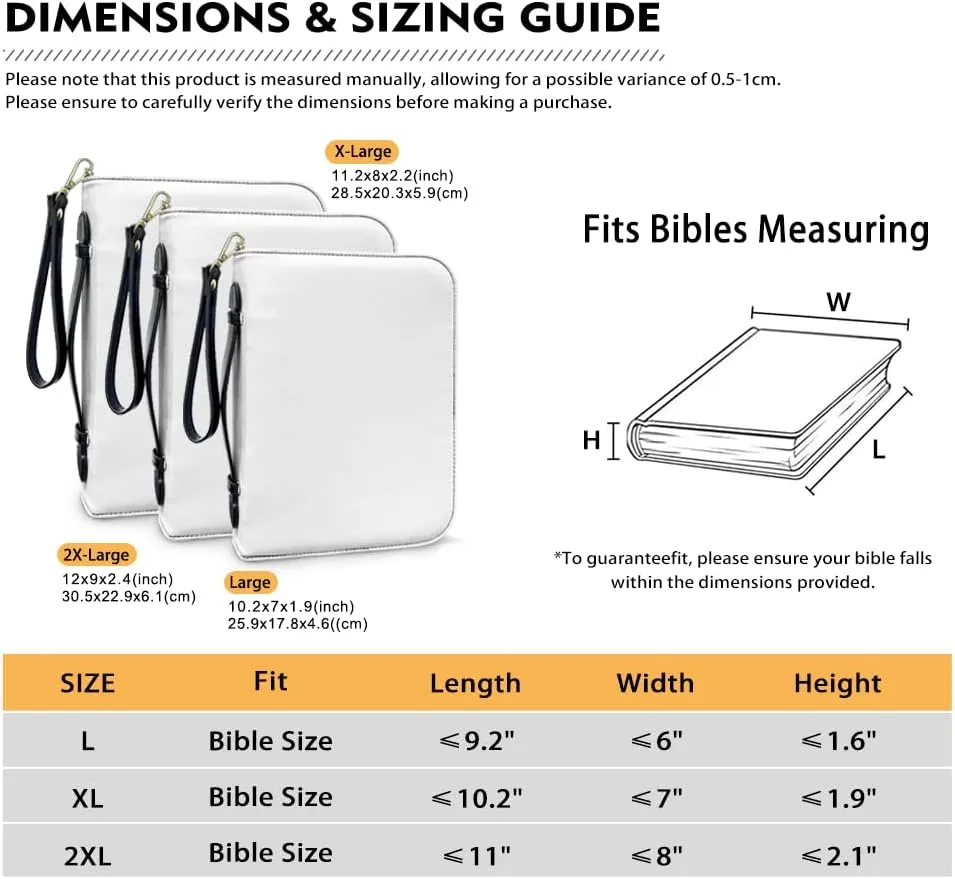 Bible Cover Bible Case for Women Print Bible Case Bible Bag Portable Book Cover Bible Carrying Case for Study