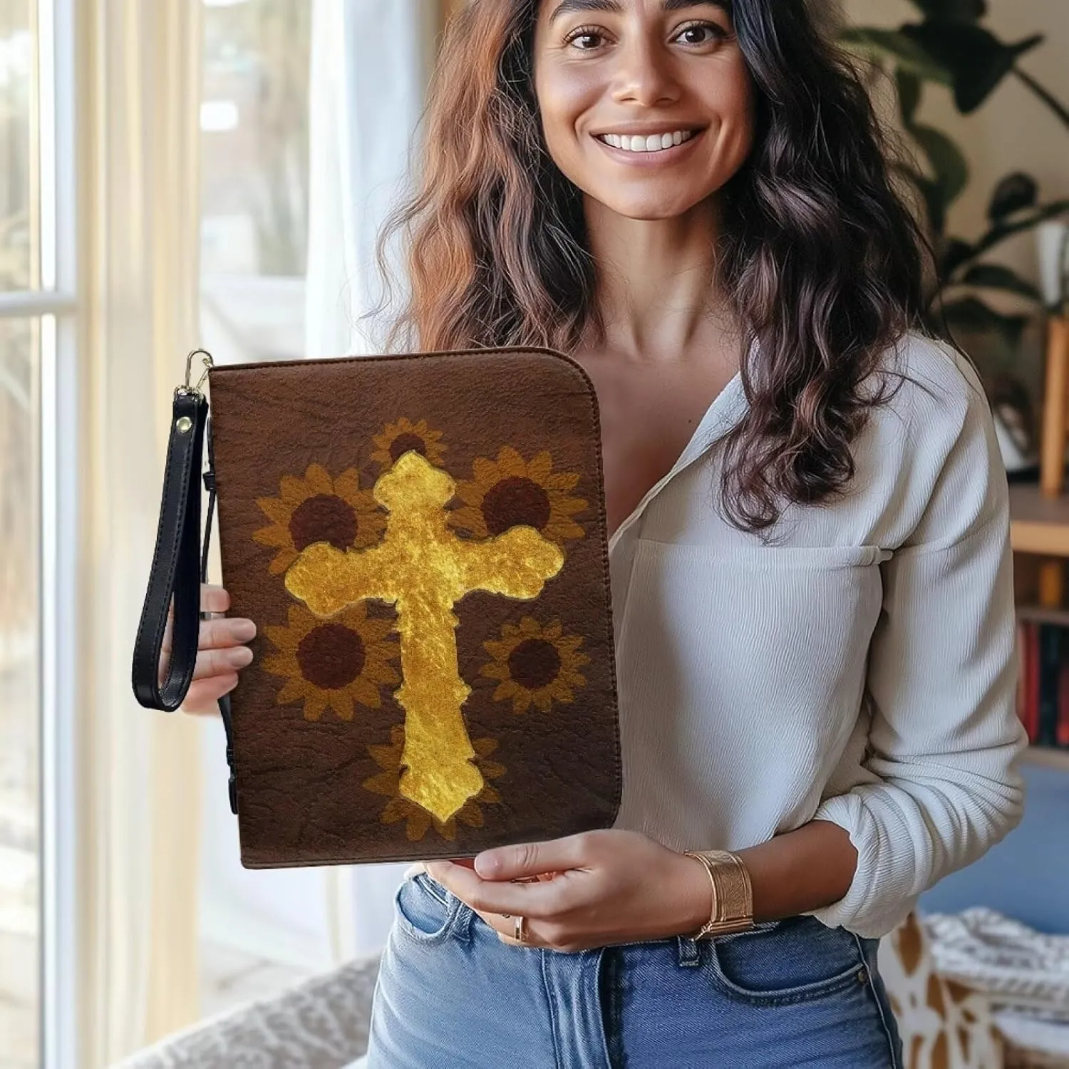 Bible Cover Bible Case for Women Print Bible Case Bible Bag Portable Book Cover Bible Carrying Case for Study
