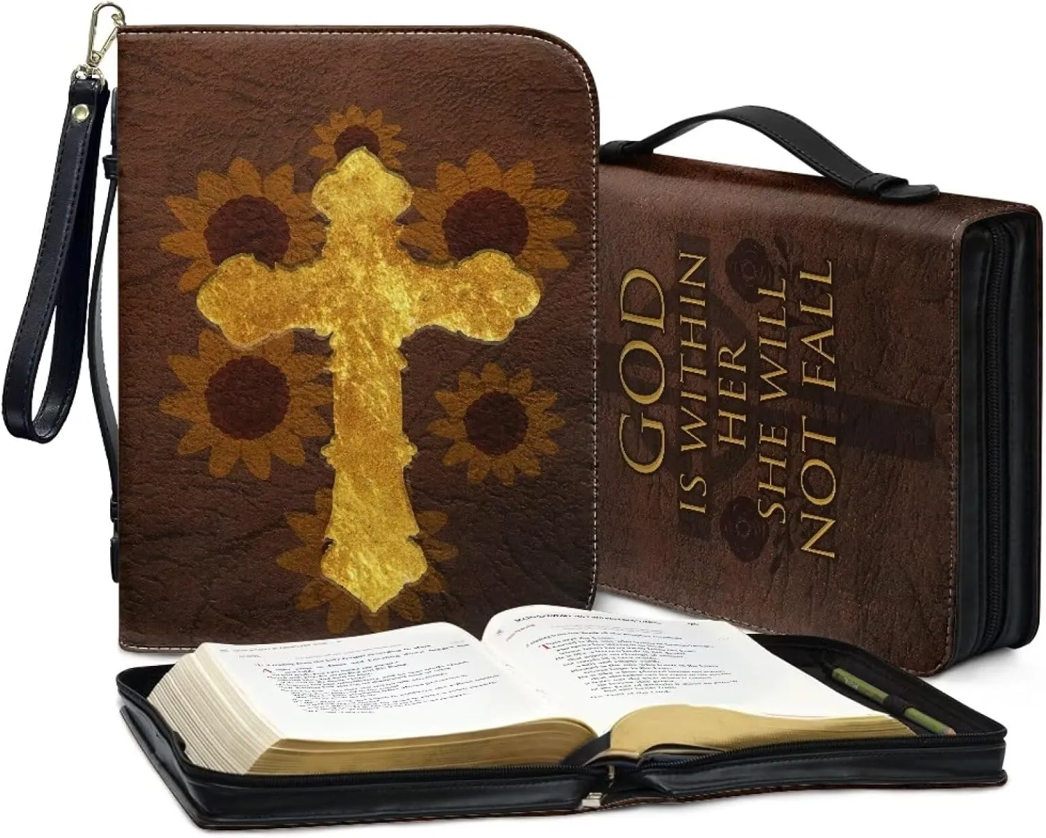 Bible Cover Bible Case for Women Print Bible Case Bible Bag Portable Book Cover Bible Carrying Case for Study