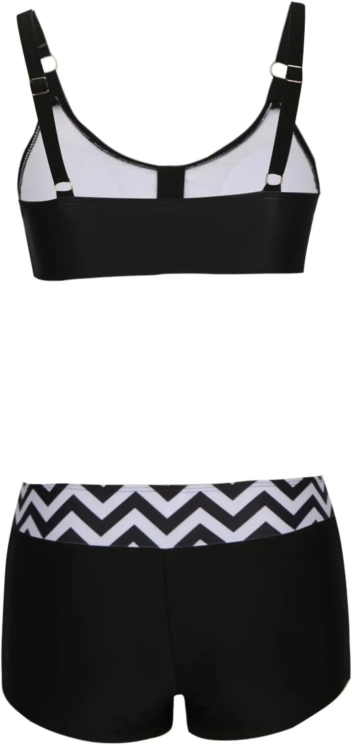 Bikini Sets for Women Ladies Two Piece Swimsuits Push Up Bra Top and Bottoms Shorts High Waisted Beachwear