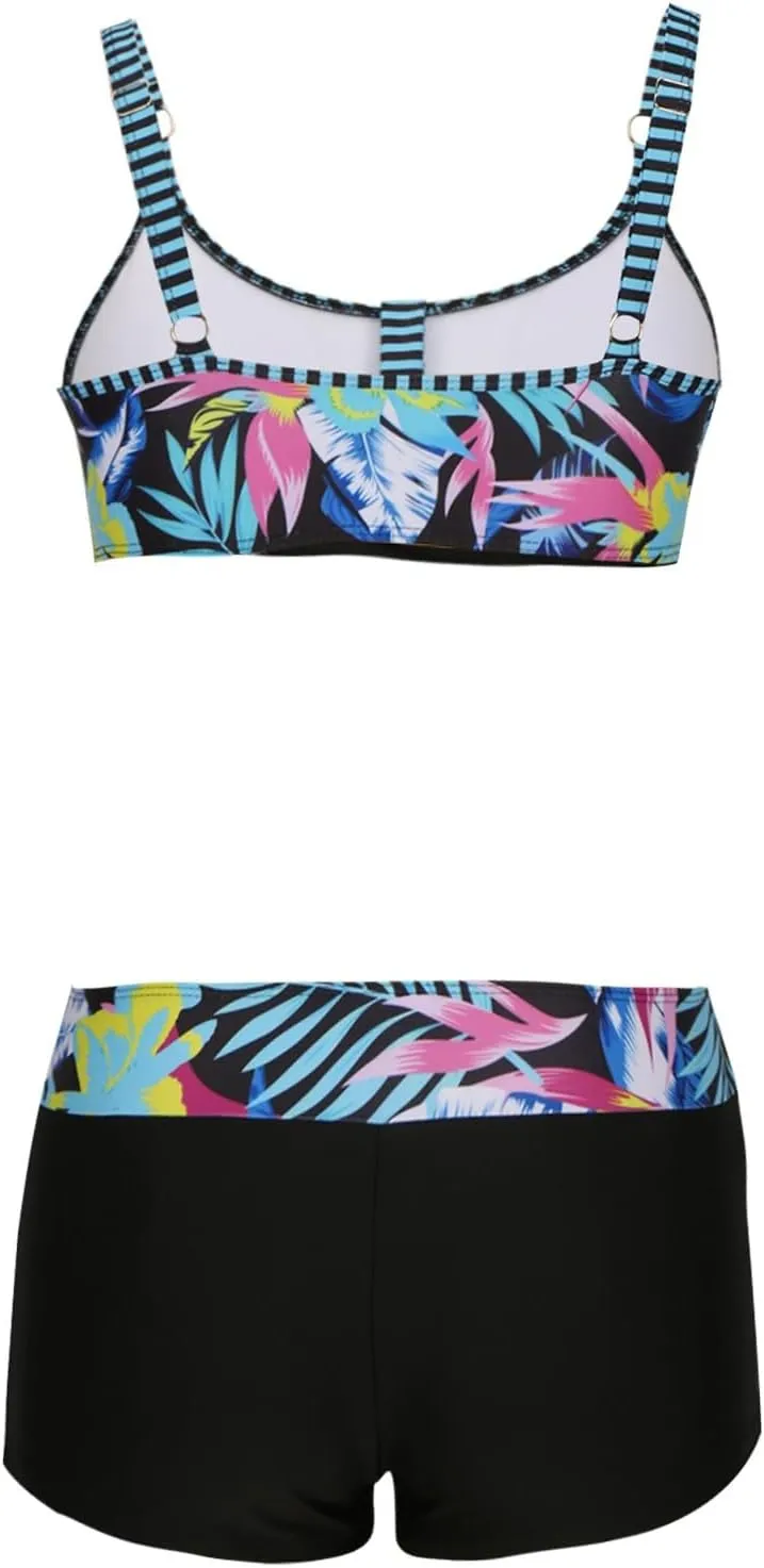 Bikini Sets for Women Ladies Two Piece Swimsuits Push Up Bra Top and Bottoms Shorts High Waisted Beachwear