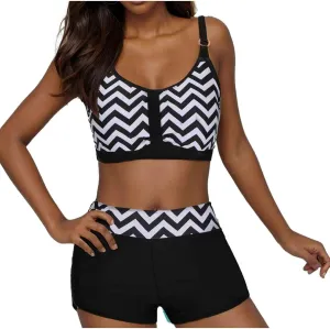 Bikini Sets for Women Ladies Two Piece Swimsuits Push Up Bra Top and Bottoms Shorts High Waisted Beachwear