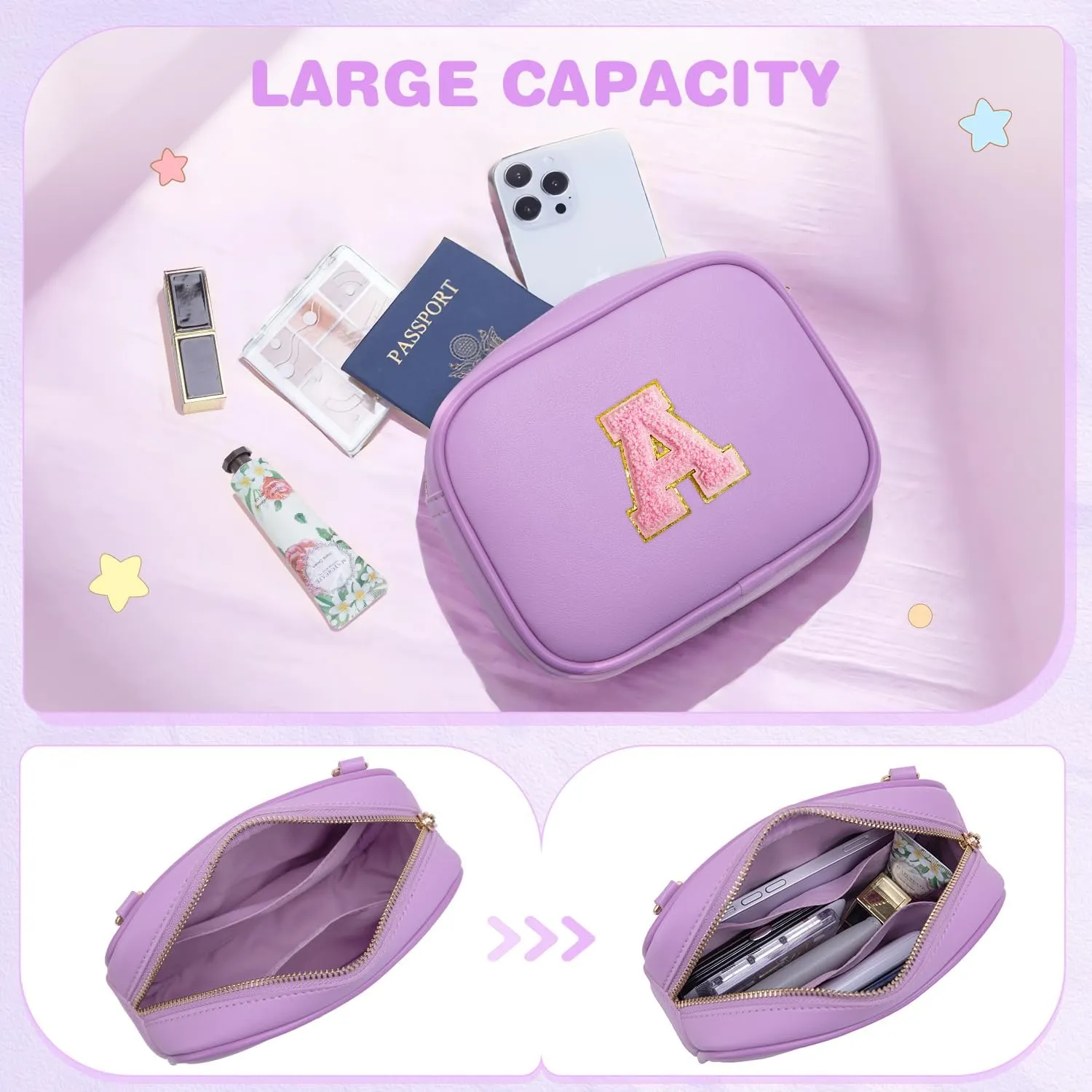 Birthday Gifts for 4 5 6 7 8 9 10 11 12 13 Year Old Girls Initial PU Leather Crossbody Bags for Girls