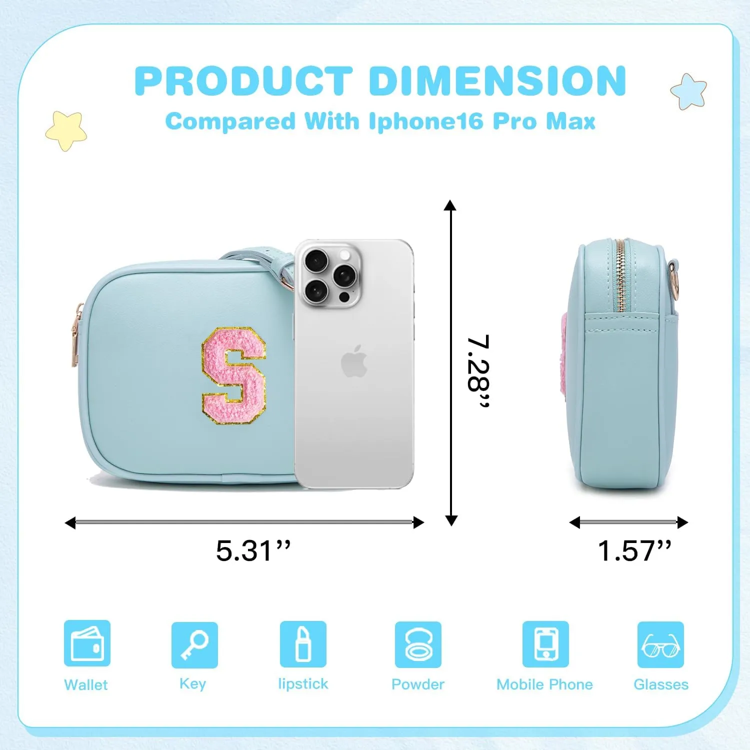 Birthday Gifts for 4 5 6 7 8 9 10 11 12 13 Year Old Girls Initial PU Leather Crossbody Bags for Girls
