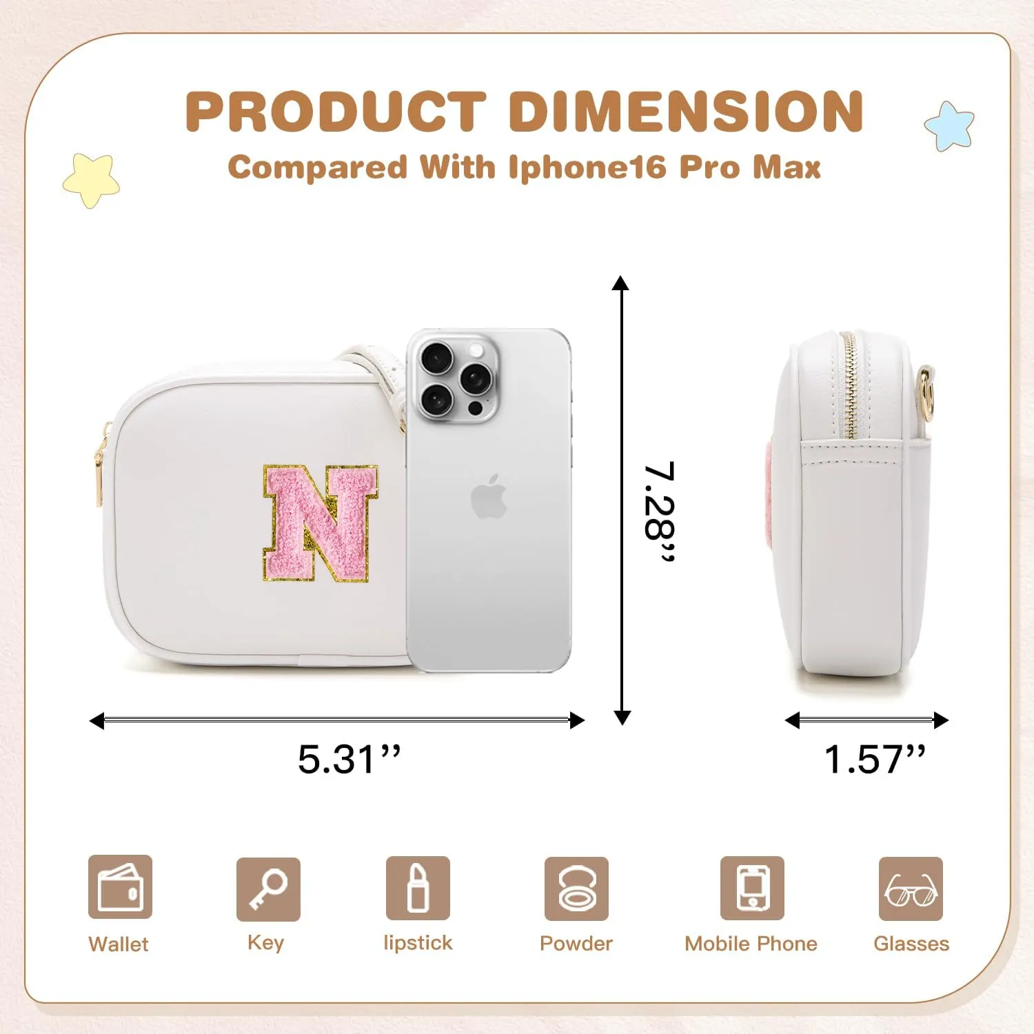 Birthday Gifts for 4 5 6 7 8 9 10 11 12 13 Year Old Girls Initial PU Leather Crossbody Bags for Girls