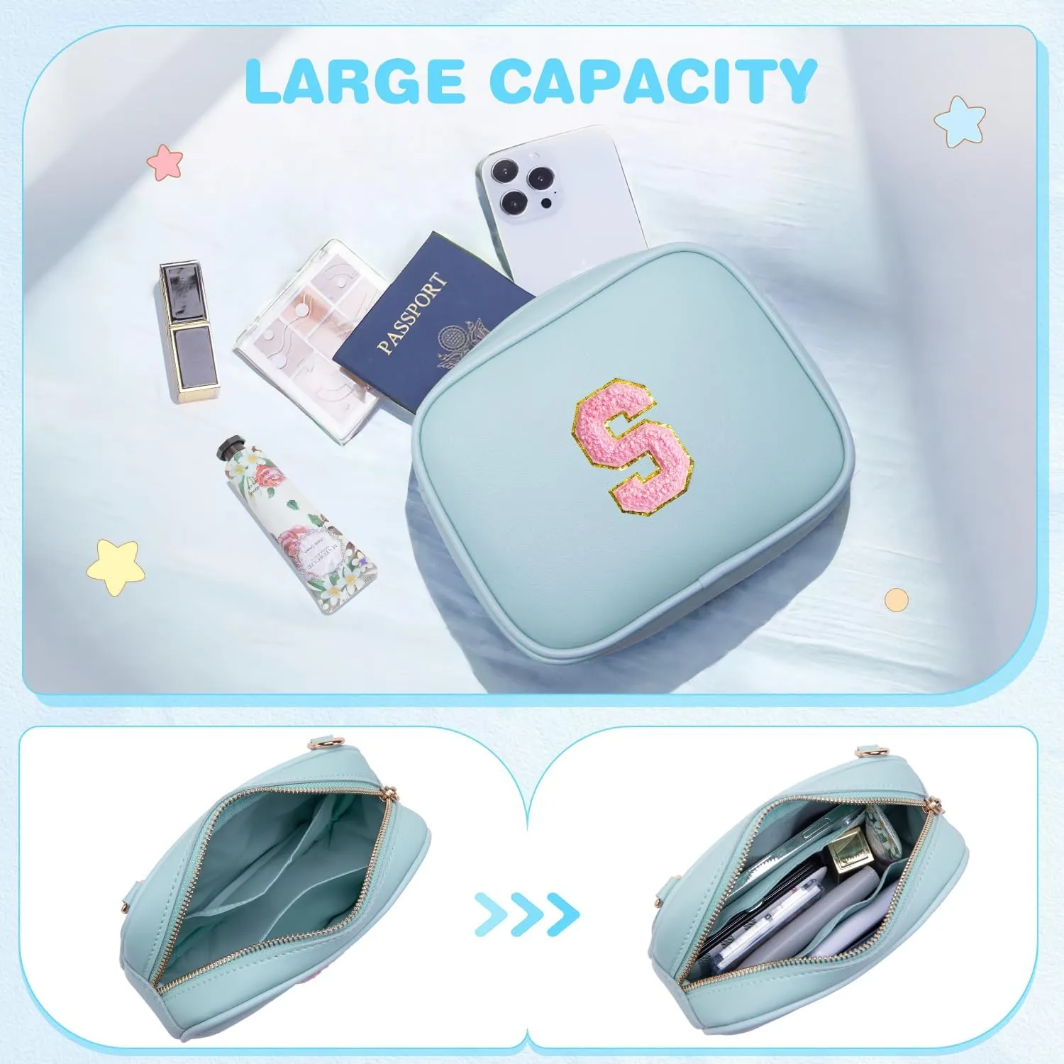 Birthday Gifts for 4 5 6 7 8 9 10 11 12 13 Year Old Girls Initial PU Leather Crossbody Bags for Girls