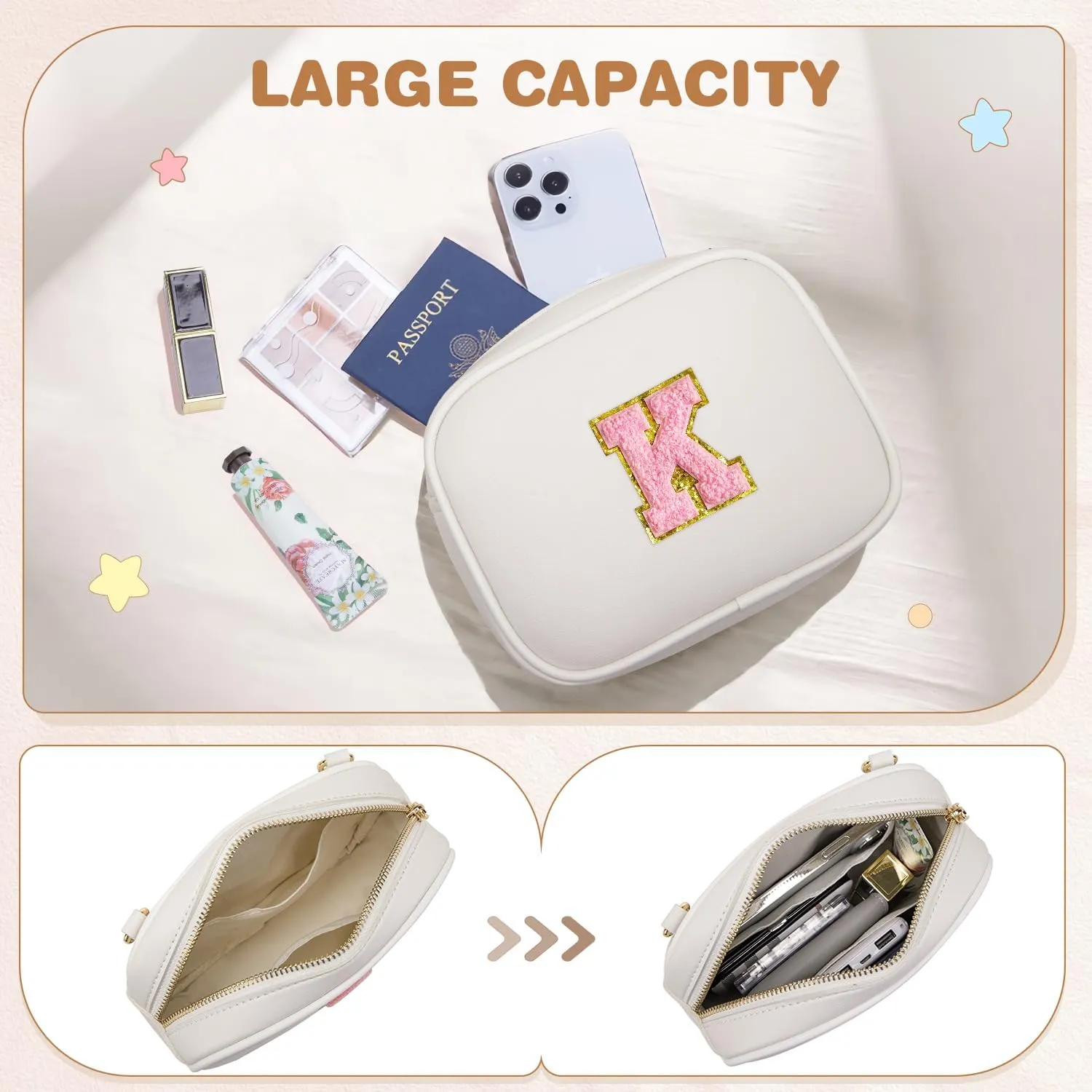 Birthday Gifts for 4 5 6 7 8 9 10 11 12 13 Year Old Girls Initial PU Leather Crossbody Bags for Girls