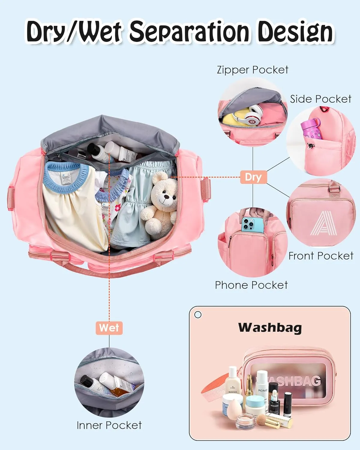 Birthday Gifts Teen Girl Gift, Initial Travel Duffel Bag, Duffel Bag,Personalized Weekender Bag, Monogram Overnight Bag Girlfriend Birthday Gifts for Women Gifts for Teen Girls Boys