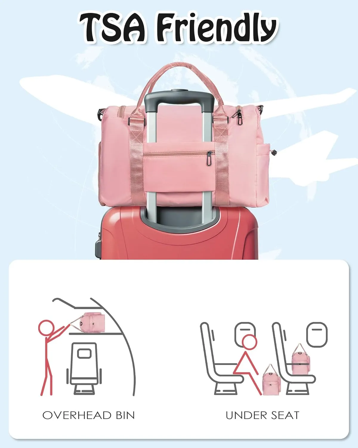 Birthday Gifts Teen Girl Gift, Initial Travel Duffel Bag, Duffel Bag,Personalized Weekender Bag, Monogram Overnight Bag Girlfriend Birthday Gifts for Women Gifts for Teen Girls Boys