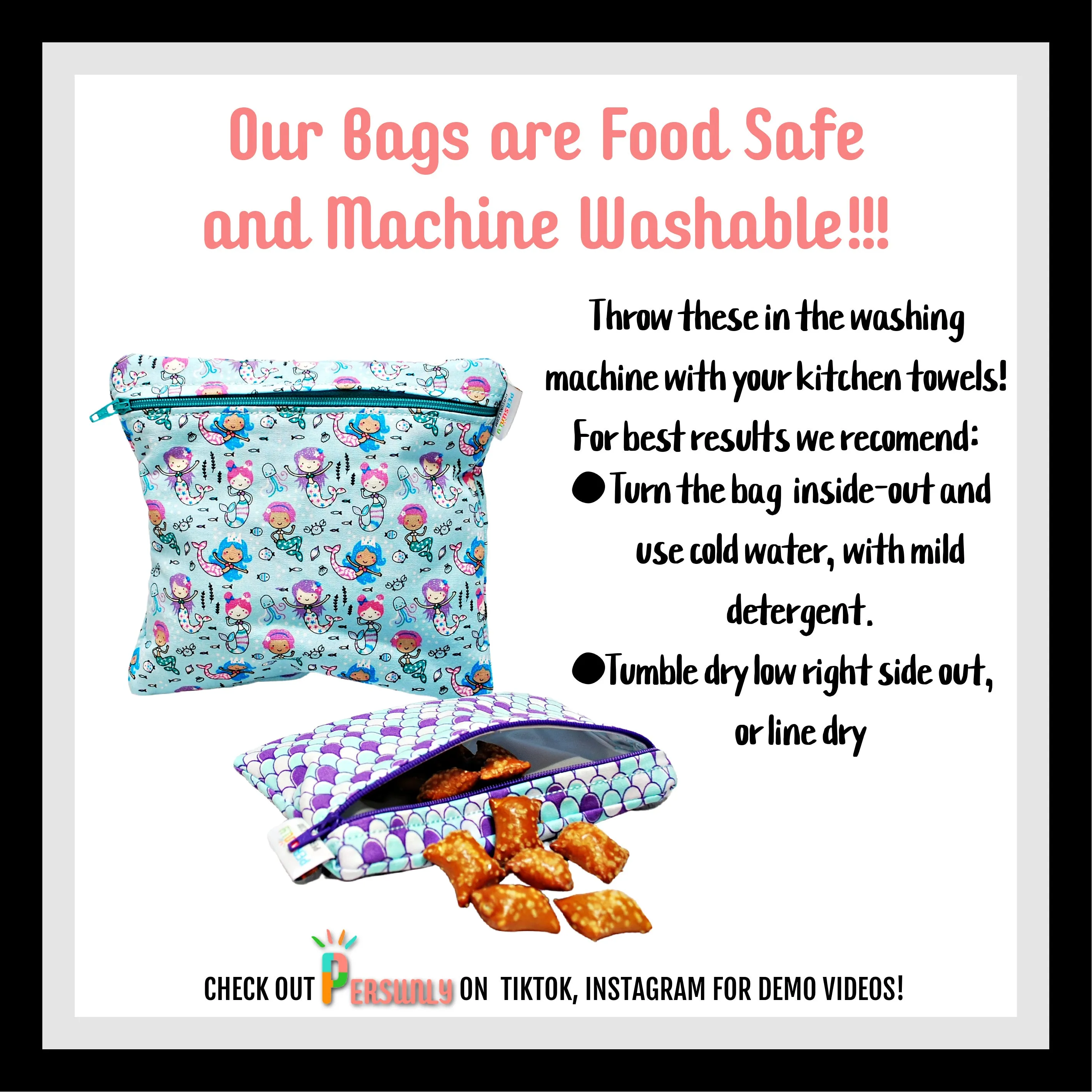 Black White Checked Personalized Reusable Bag