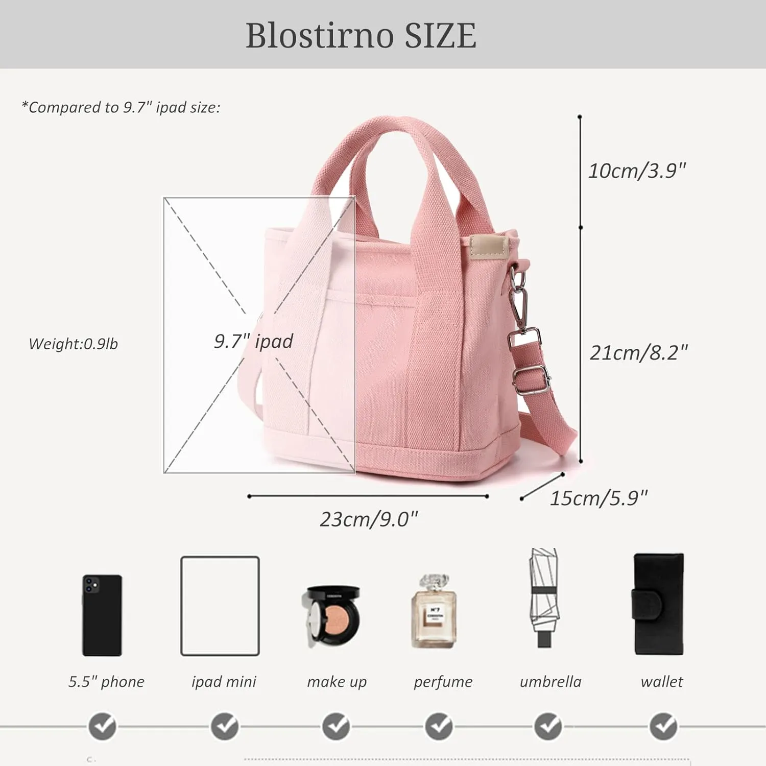 Blostirno Women's Small Canvas Tote Bag Stylish Satchel Mini Shoulder Crossbody Bags Fashion Hobo Messenger Purse Handbags