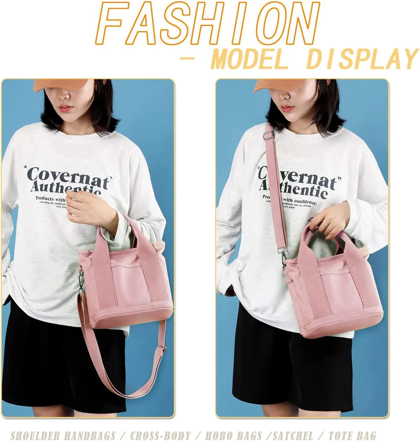 Blostirno Women's Small Canvas Tote Bag Stylish Satchel Mini Shoulder Crossbody Bags Fashion Hobo Messenger Purse Handbags