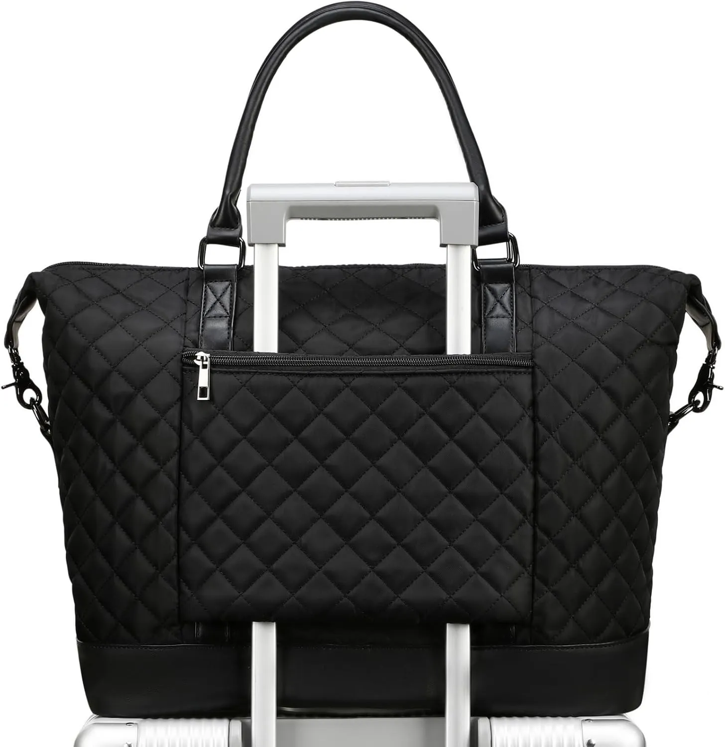 BLUBOON Travel Tote Bags with Zipper Ladies Canvas Bag Weekender Overnight Bag for Women Carry on Duffel Bag Trolley Sleeve