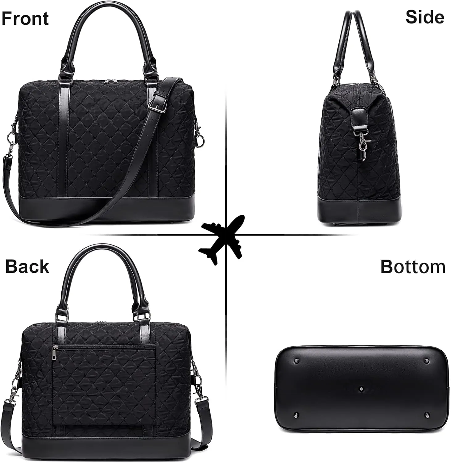BLUBOON Travel Tote Bags with Zipper Ladies Canvas Bag Weekender Overnight Bag for Women Carry on Duffel Bag Trolley Sleeve