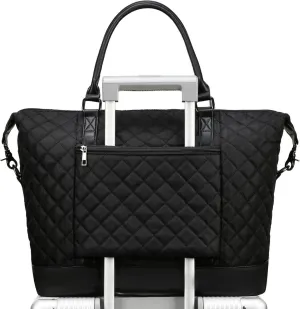 BLUBOON Travel Tote Bags with Zipper Ladies Canvas Bag Weekender Overnight Bag for Women Carry on Duffel Bag Trolley Sleeve