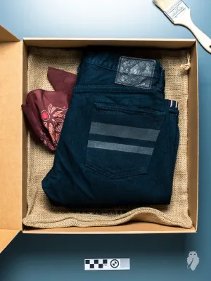 BOM012-B "Momotaro x Blue Owl" 15.7oz Selvedge Denim - Natural Tapered Fit