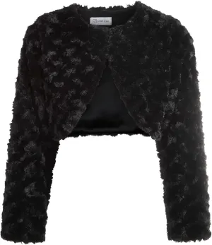 Bonnie Jean Girls Size 12M-16 Faux Fur Swirl Shrug Sweater Jacket