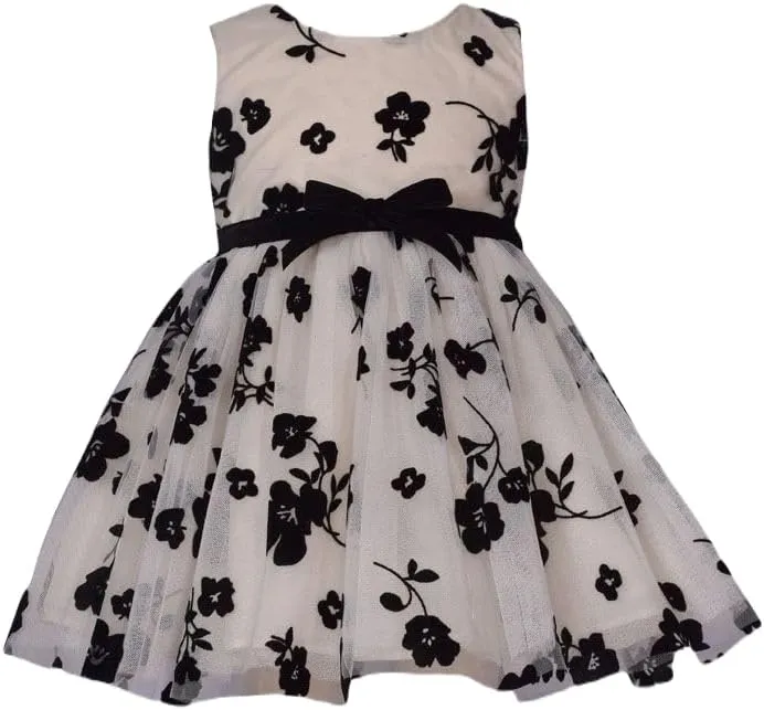 Bonnie Jean Winter Holiday Dress with Black Cardigan for Baby, Toddler, Little and Big Girls
