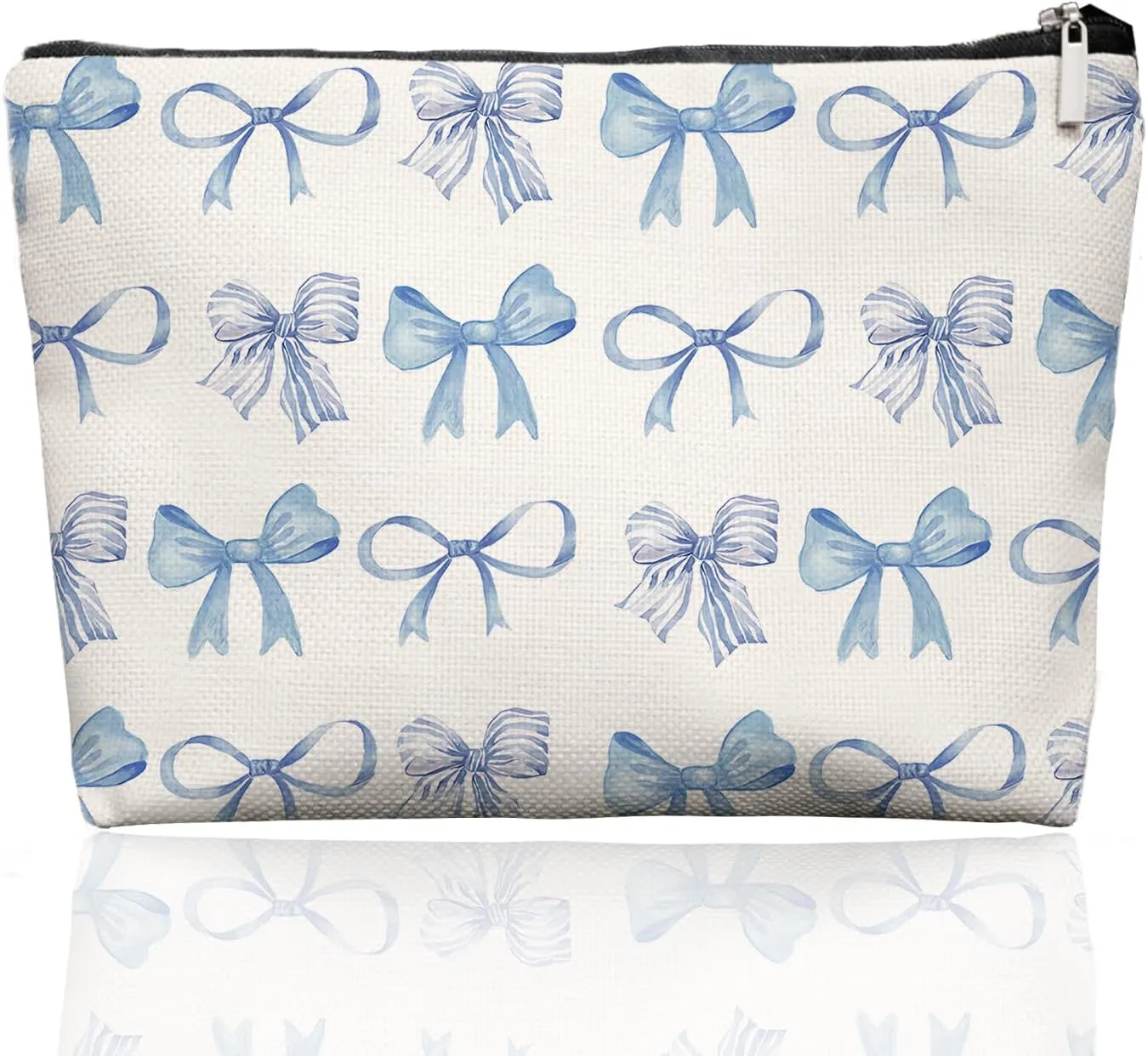 Bow Makeup Bag Make up Bag,Bow Pouch Cosmetic Bags for Women,Preppy Bow Gifts for Women Teen Girls