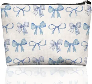 Bow Makeup Bag Make up Bag,Bow Pouch Cosmetic Bags for Women,Preppy Bow Gifts for Women Teen Girls