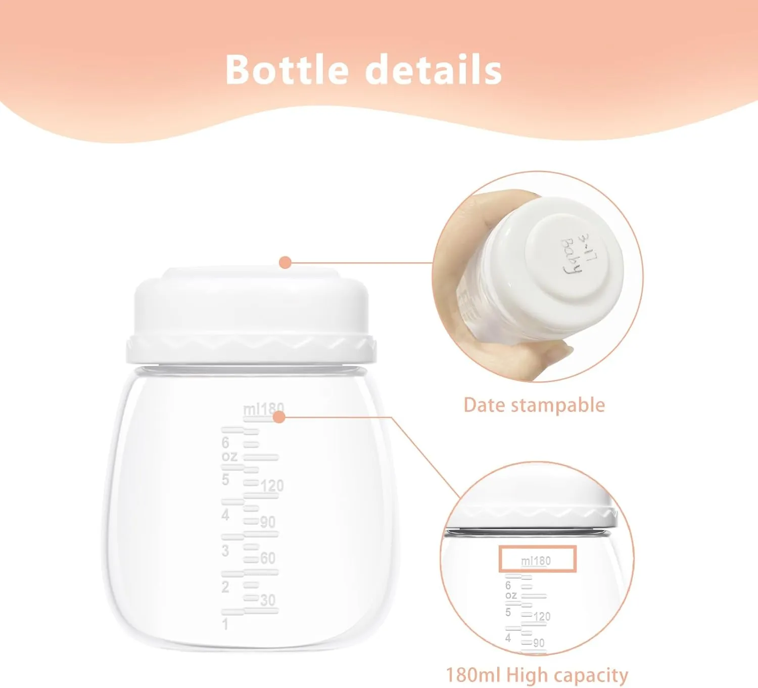 Breast Pump Parts Compatible with Spectra Replacement Pump Parts, Spectra Bottles, Spectra Pump Parts, Spectra Breast Pump, Spectra s1/s2/9 Plus, Not Original Accessories, 6 Count