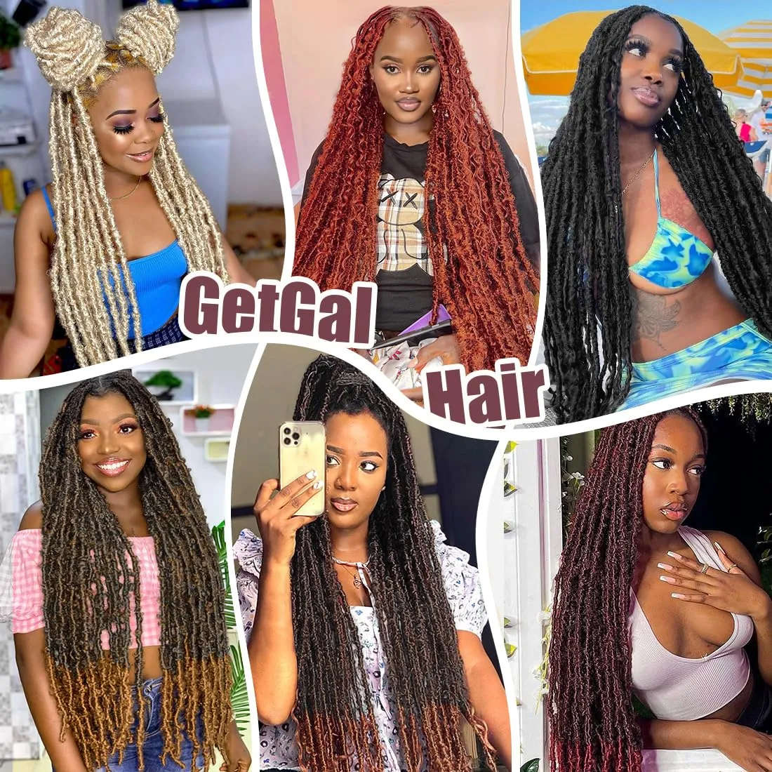 Butterfly Locs Crochet Hair 24 Inch 6 Packs Pre-twisted Ditressed Butterfly Locs Long Soft Faux Locs Braids Hair For Black Women Pre Looped(24inch,T30)