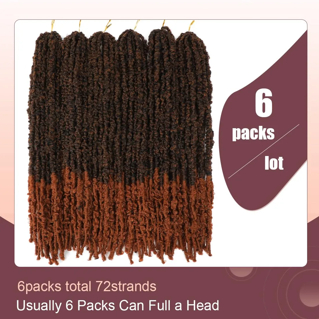 Butterfly Locs Crochet Hair 24 Inch 6 Packs Pre-twisted Ditressed Butterfly Locs Long Soft Faux Locs Braids Hair For Black Women Pre Looped(24inch,T30)
