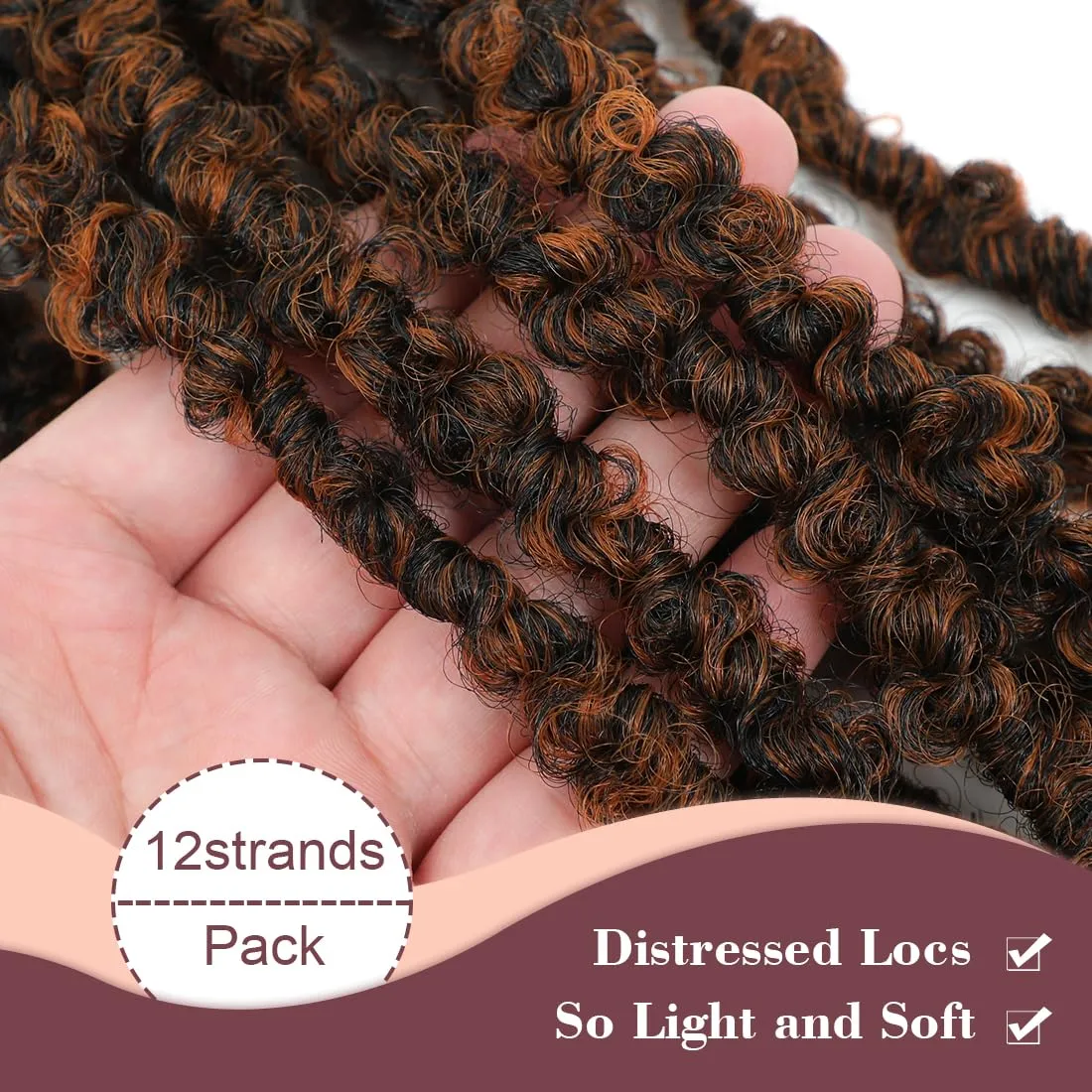 Butterfly Locs Crochet Hair 24 Inch 6 Packs Pre-twisted Ditressed Butterfly Locs Long Soft Faux Locs Braids Hair For Black Women Pre Looped(24inch,T30)