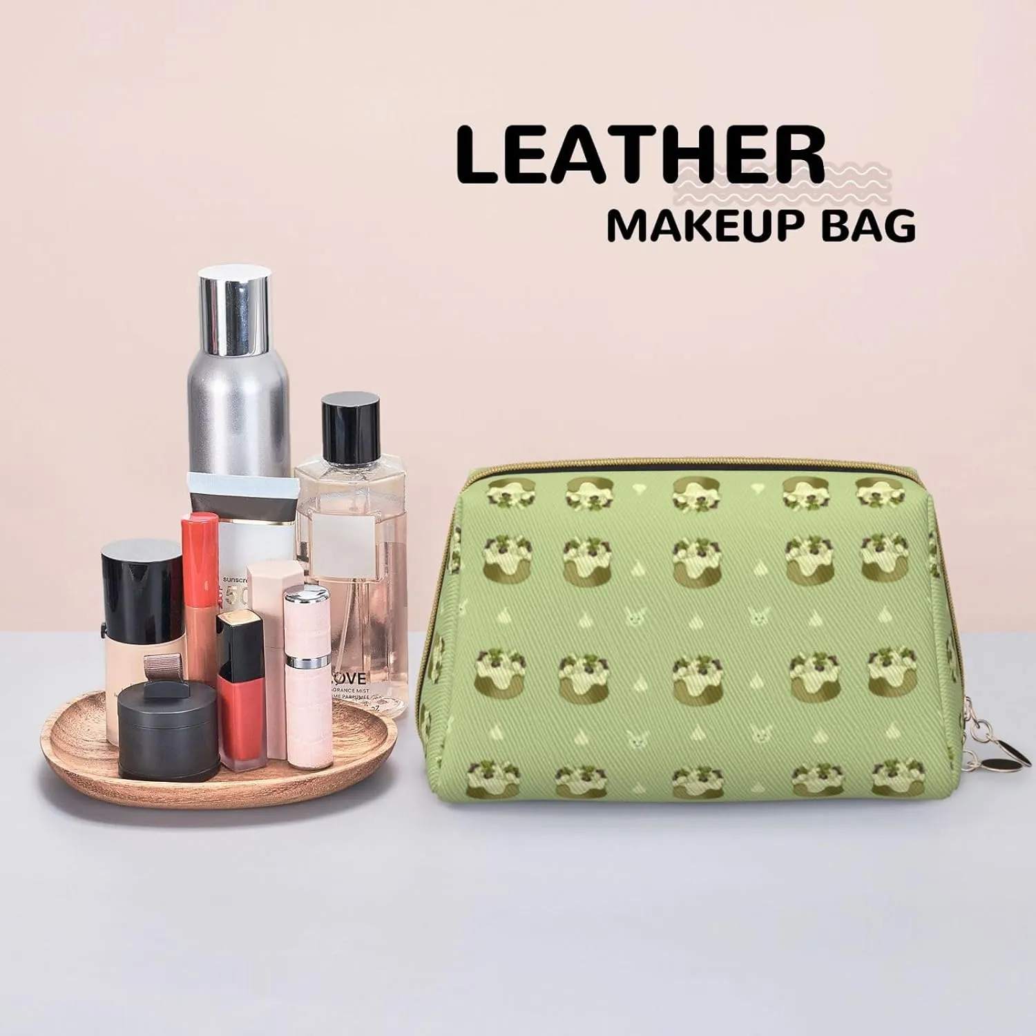 Butterscotch Cupcakemakeup Bag Organizer,Toiletry Cosmetic Bag,Zipper Pouch Brushes Storage Case(Large)