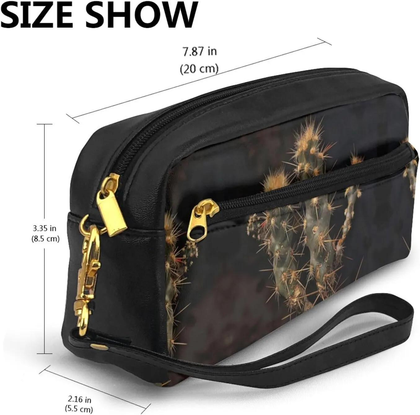 Cactus Print Portable Makeup Bag,Travel-Friendly Design,Versatile Mini Makeup Pouchtion