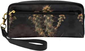 Cactus Print Portable Makeup Bag,Travel-Friendly Design,Versatile Mini Makeup Pouchtion
