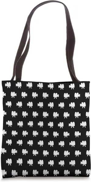 Camera Filming Icon Line Art Pocket Patch Badge Minimalist Tote Bag