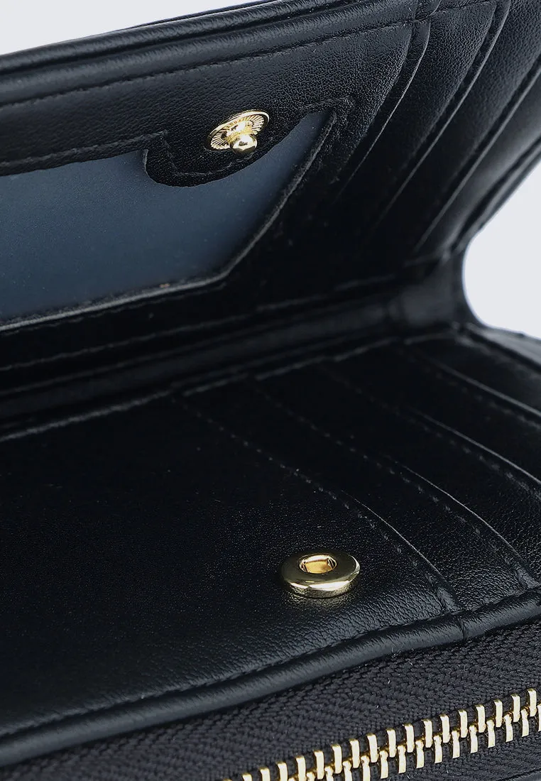 Candy Delight Zip Around Small Wallet  (Black)