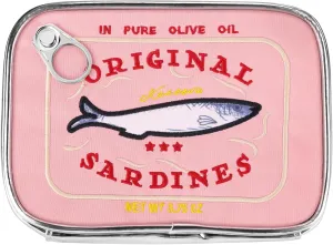 Canned Sardines Makeup Bag, Pink Cute Small Sardines Fish Tin Pouch, Creative Cosmetic Organizer Bag, Funny Gift For Women Best Friends Sister Teen Girls