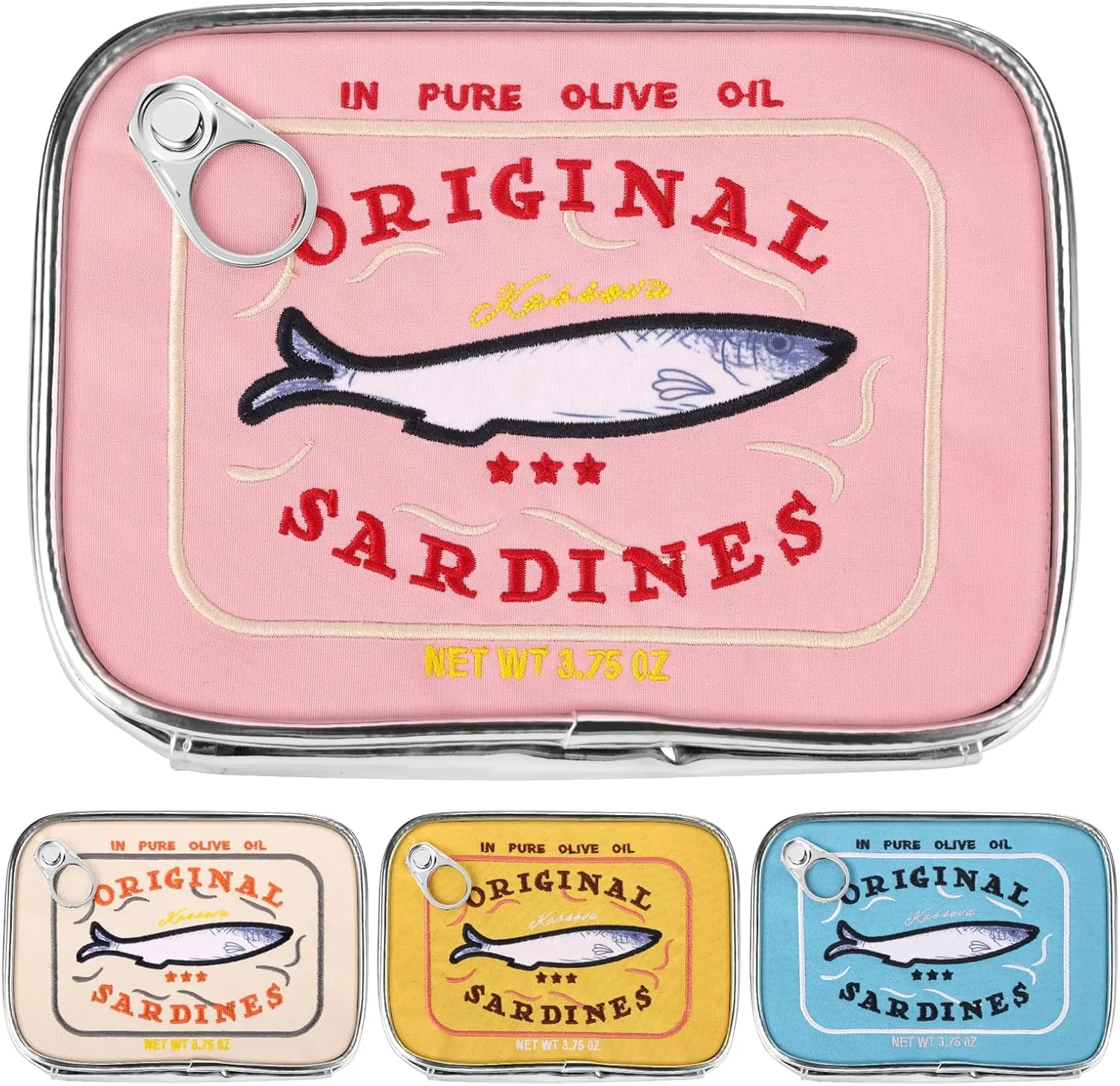 Canned Sardines Makeup Bag, Pink Cute Small Sardines Fish Tin Pouch, Creative Cosmetic Organizer Bag, Funny Gift For Women Best Friends Sister Teen Girls