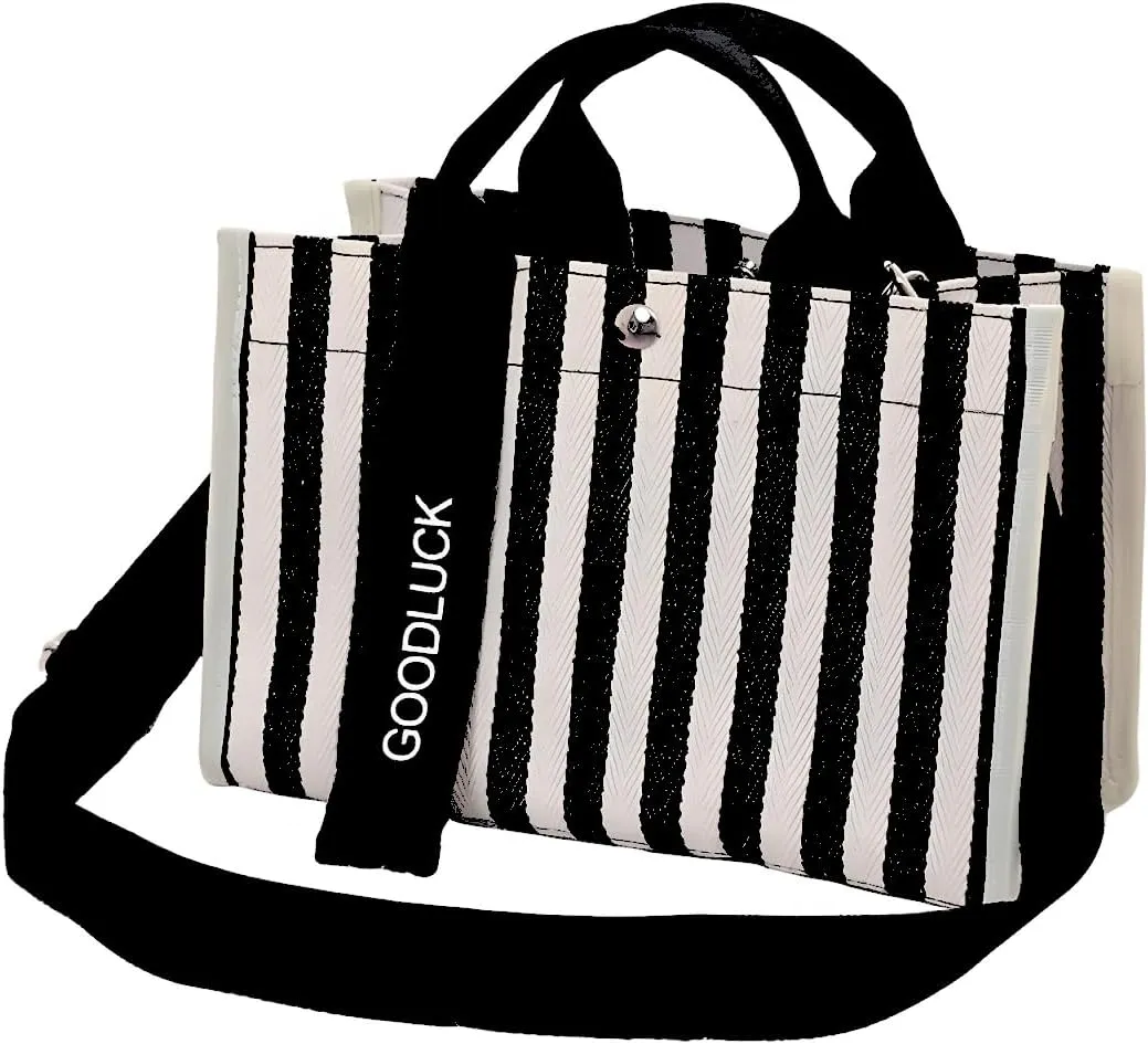 Canvas Crossbody Shoulder Bag for Women, Sling Tote with Handles & Removable Strap, Fanny Pack Travel Handbag