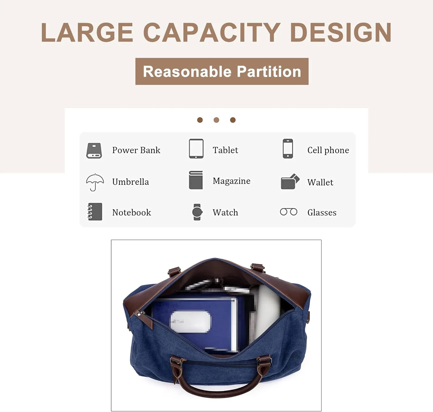 Canvas Duffel Handbag for Men, Weekend Travel Overnight Bag Large Capacity Carry on Shoulder Bags for Climbing Camping (Green)