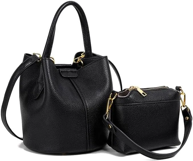 Canvas Genuine Leather Women's Top Handbag, Classic Shoulder Bag, Khaki Sub!