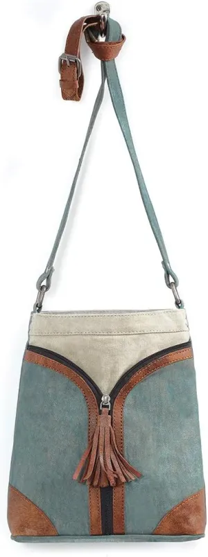 Canvas Handbag for Women | Zipper Bag | Crossbody Bag | Stylish Vintage Recycled Upcyled Bags Women (Brown-Tow In One Convirtable)