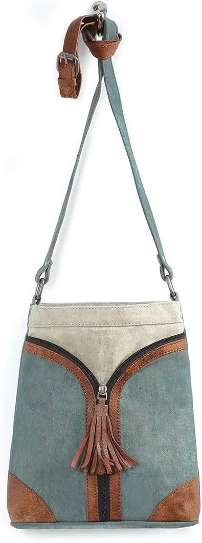 Canvas Handbag for Women | Zipper Bag | Crossbody Bag | Stylish Vintage Recycled Upcyled Bags Women (Brown-Tow In One Convirtable)