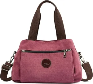 Canvas Hobo Crossbody Bag for Women - Multi-Compartment Tote Purse Campare with Adjustable Strap Hangbags Bags