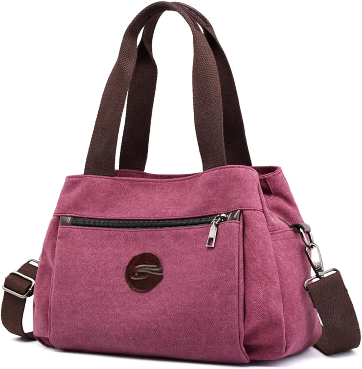 Canvas Hobo Crossbody Bag for Women - Multi-Compartment Tote Purse Campare with Adjustable Strap Hangbags Bags