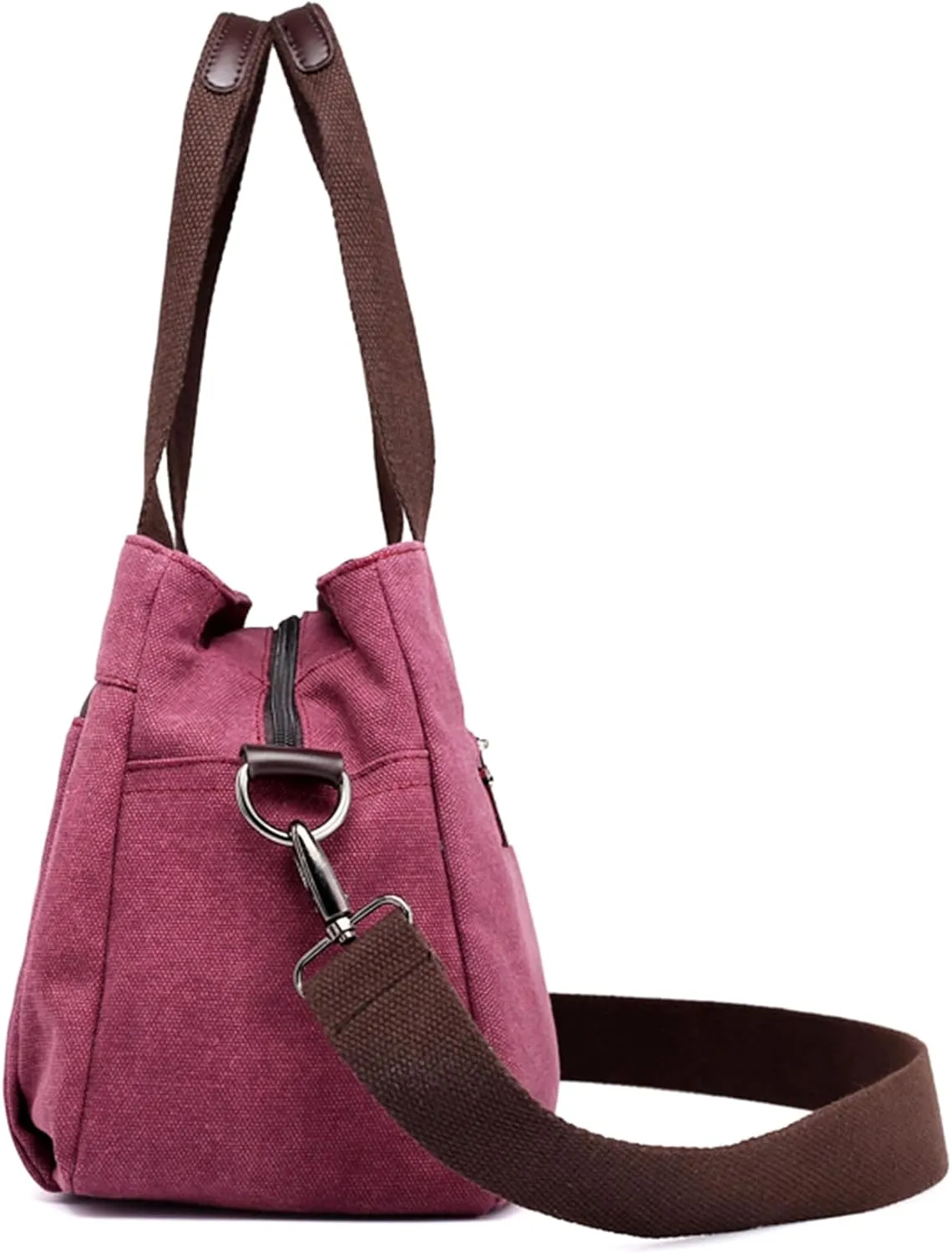Canvas Hobo Crossbody Bag for Women - Multi-Compartment Tote Purse Campare with Adjustable Strap Hangbags Bags