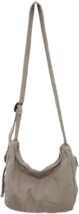 Canvas Shoulder Handbag Casual Vintage Tote Bag Adjustable Shoulder Strap Crossbody Bag