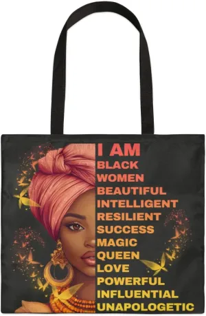 Canvas Tote Bag for Women - Black Girls Large Casual Shoulder Handbag Tote Purse - Reusable Grocery Shopping Bag