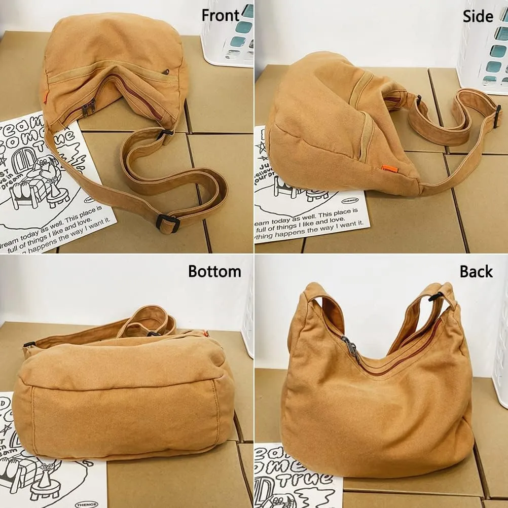 Canvas Tote Bag for Women Men Unisex Purses Women's Crossbody Handbags Hobo Shoulder Bag for Teen Girls…